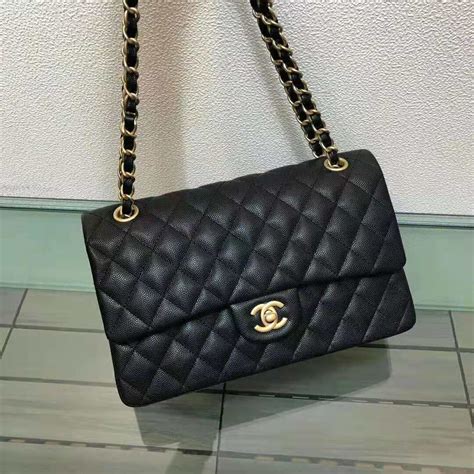 chanel classic handbag grained calfskin